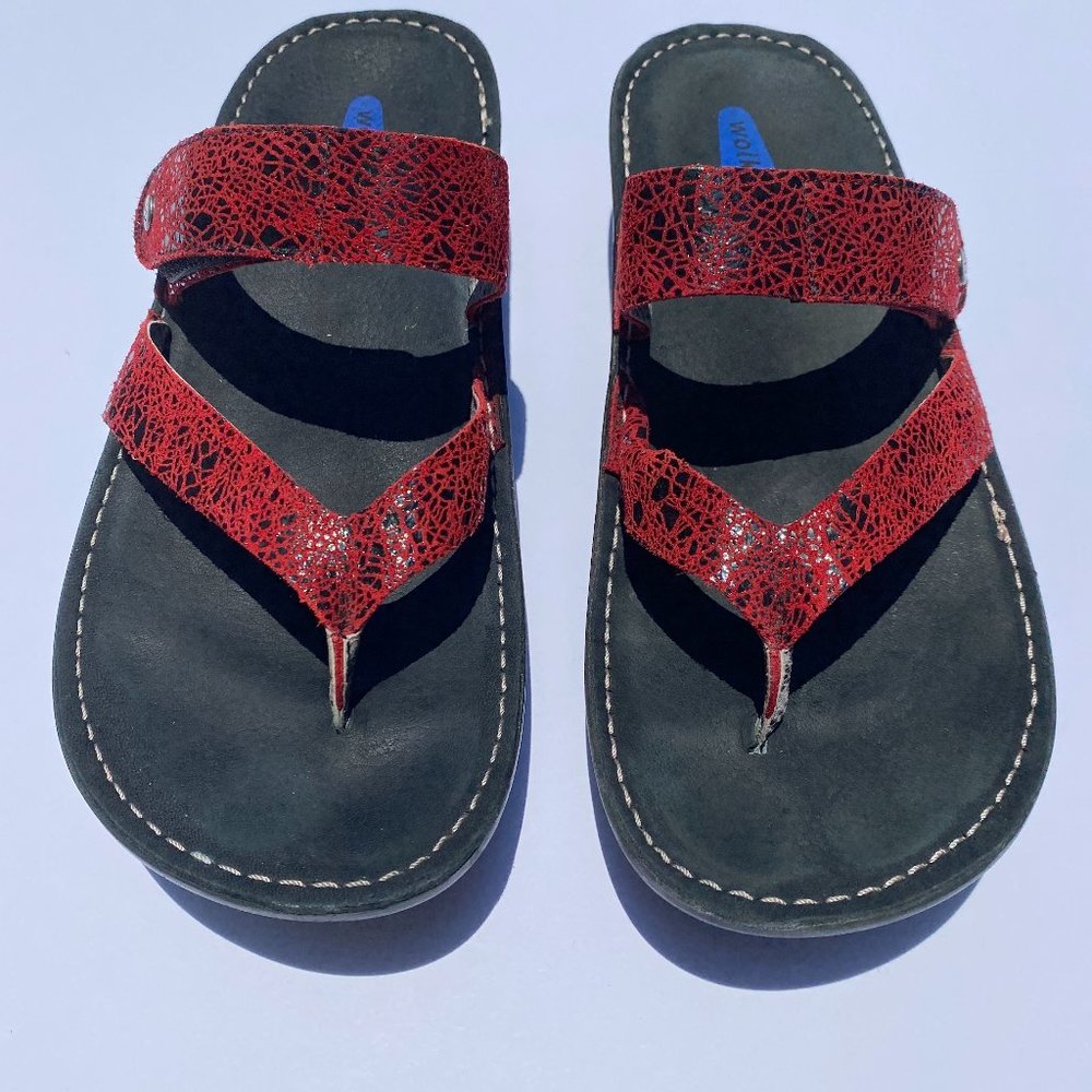 WolkyTahiti Red Crash Wedge Sandals - Sz 41, US 10-10.5